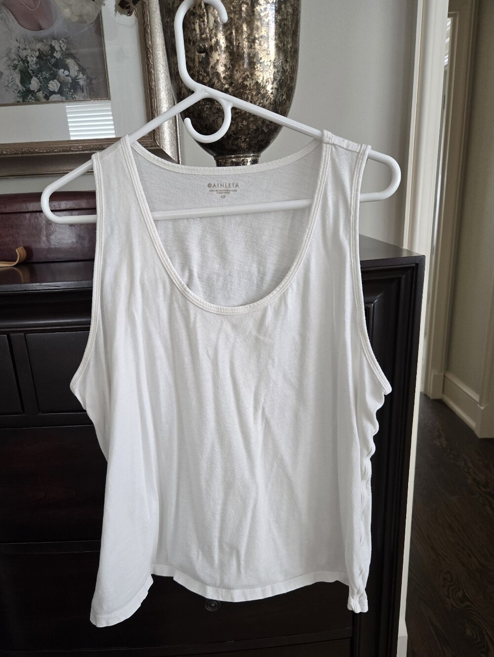 Athleta Knit Tank, size 1X, 100% COTTON, white
